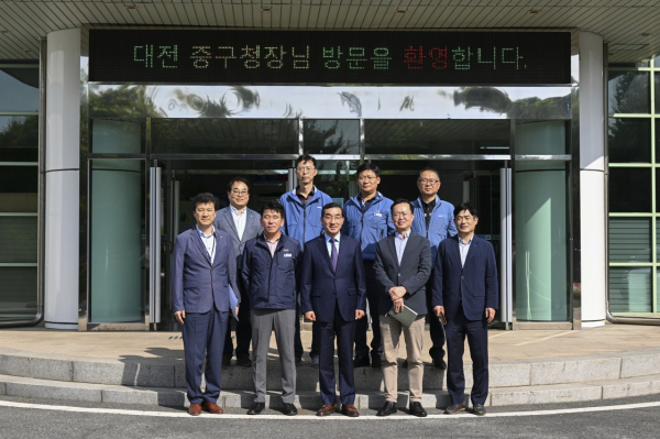 지난 10일 중촌동 한국가스공사 대전충청지역본부 방문 후 기념사진