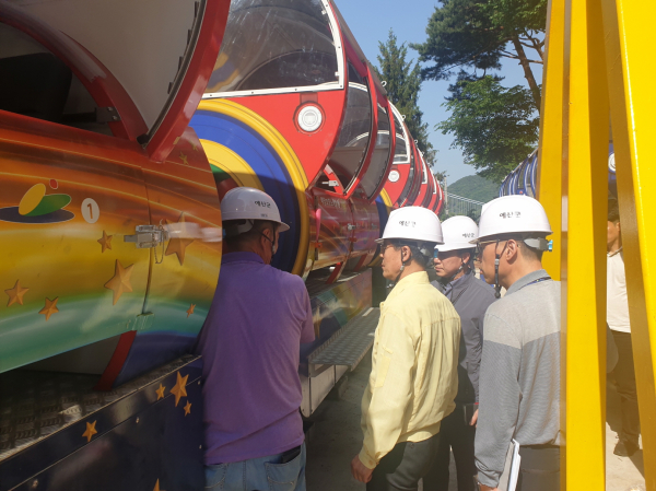 김성균 부군수 예당호 모노레일 합동점검 모습