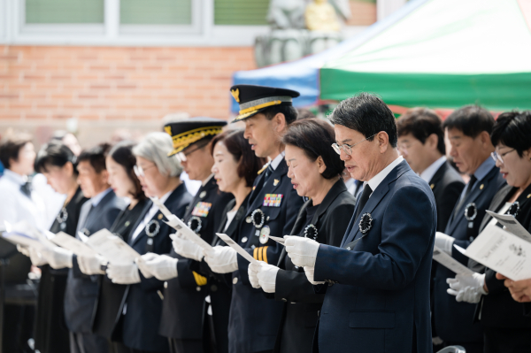 우산 충령사에서 68회 현충일 추념식 봉행식 거행 모습