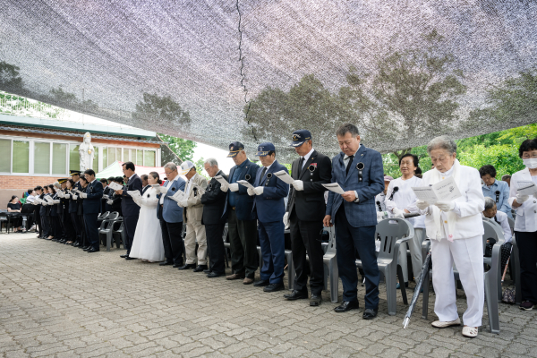 우산 충령사에서 68회 현충일 추념식 봉행식 거행 모습