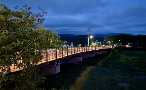 해미천 구름다리 야간경관 모습