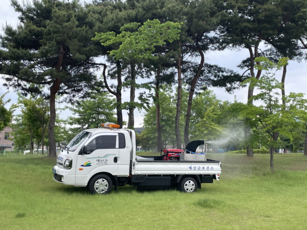 연기 없는 친환경 연무소독 모습