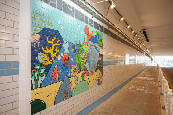 한국서부발전의 후원으로 개선된 태안성당터널