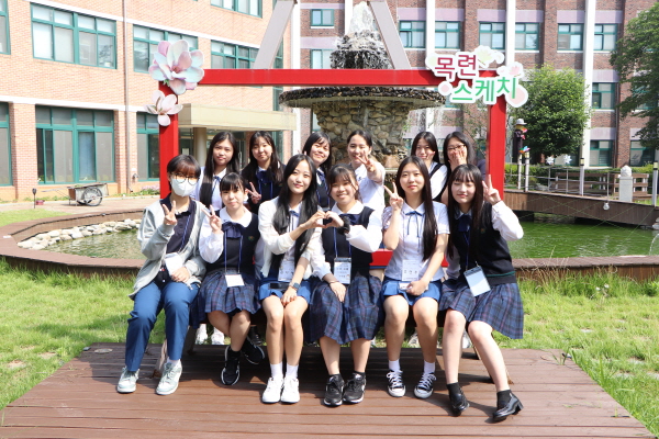 일본 구마모토 중앙고와 홈스테이 국제 교류 행사 모습