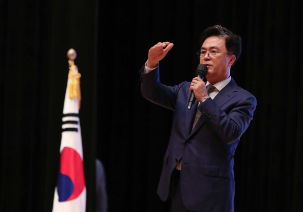 김태흠 충남지사 계룡시민과의 대화 모습