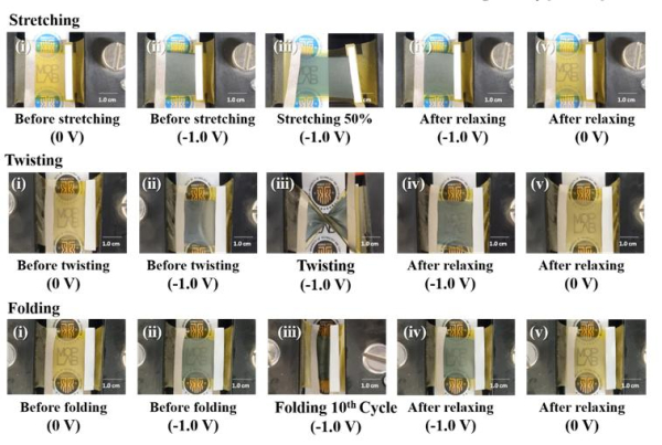 비수계의 PVC 기반 일체형 전기변색이온젤을 이용한 신축성 전기변색소자