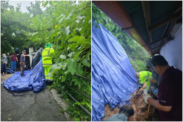 유구읍 수해복구 현장 모습