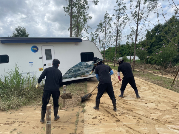 세종합강캠핑장 집중호우 피해 복구 모습