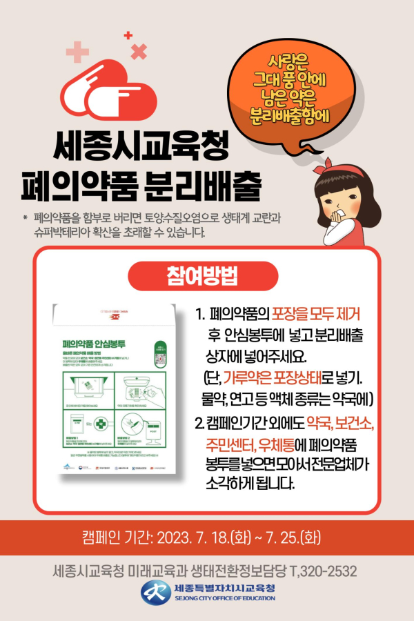 폐의약품 분리배출 안내문