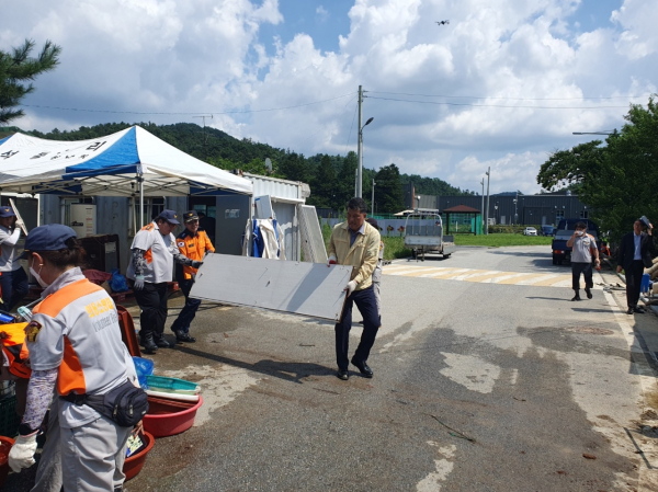 부여소방서 장암면 의용소방대, 수해 피해 복구 봉사활동