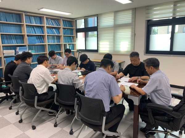 학교시설공사 청렴 및 안전교육 진행 모습