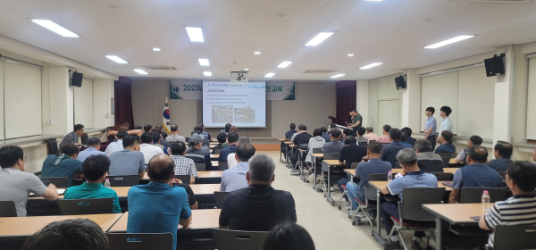 학교시설공사 관계자 안전 및 청렴교육 진행 모습