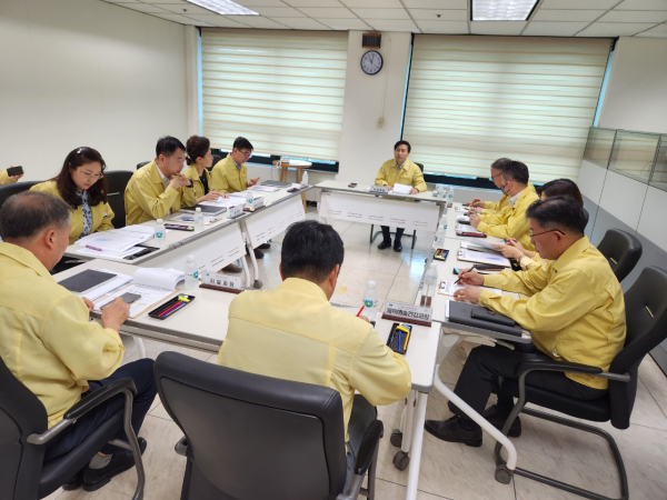 제6호 태풍 ‘카눈’대비 긴급 상황판단회의  진행 모습