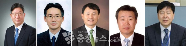 (왼쪽부터) 최재모 동부 교육장, 박세권 서부 교육장, 박현덕 대전교육정보원장, 윤정병 시교육청 유초등교육과장, 조진형 시교육청 중등교육과장