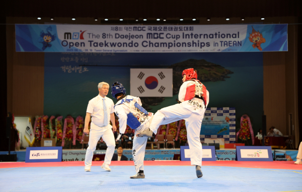지난 16일 ‘제8회 대전MBC배 태안국제오픈 태권도 대회’ 모습.