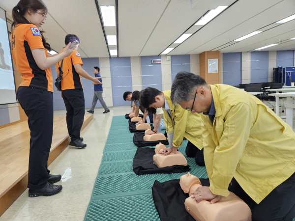 2023년도 을지연습 계기 응급처치교육 진행 모습