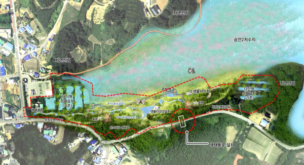 안면도 도시생태축 복원사업 구상도