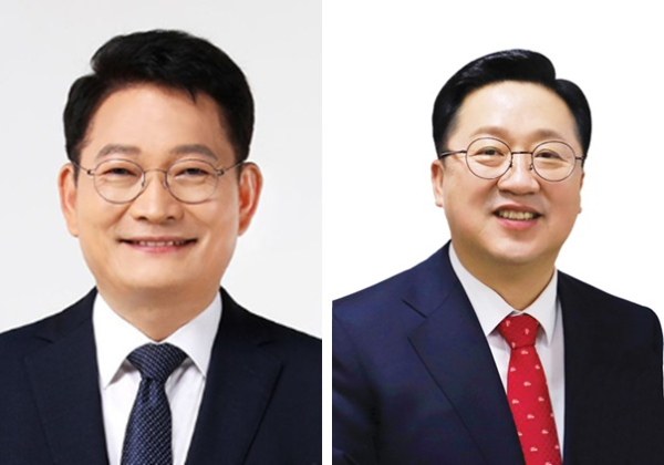(왼쪽부터) 송영길 전 더불어민주당 대표, 이장우 대전시장.