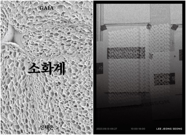 (좌)신재은 'GAIA-소화계', 이정성 '사람을 찾습니다' 전시 포스터