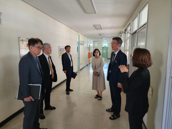 박세권 대전서부교육장, 2학기 신규 교장 초·중학교 방문 모습
