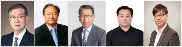 (왼쪽부터) 목회분야 유갑준, 사회분야 김형길, 해외분야 송민용, 경제분야 차태병, 언론분야 김태율 수상자