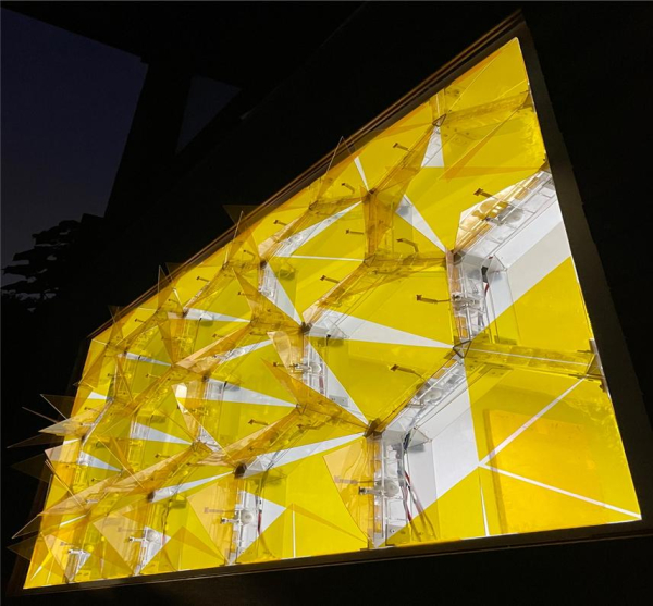 'Machine-Learned Facade'로 명명된 개발된 인공지능 건축 가변형 파사드 완성 모습