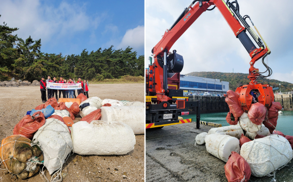 지난  1일 대산읍 대죽리 흑어도에서 열린 정기순찰 및 환경정화 활동 모습