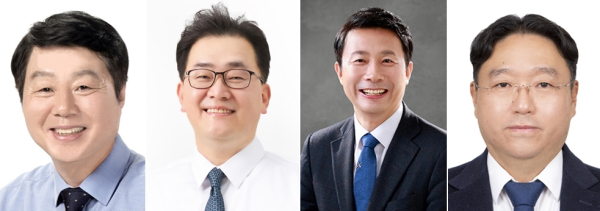 (왼쪽부터)충남대 제20대 총장 선거에 나선 김정겸, 임현섭, 이영석, 김규용 교수