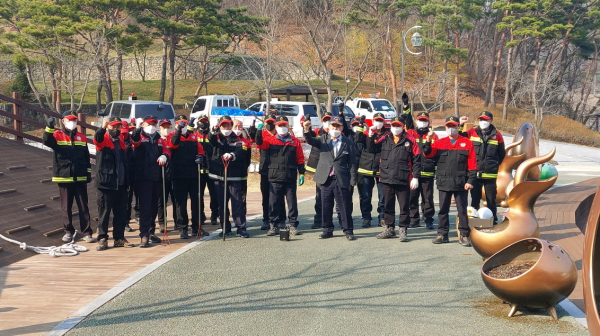 산불진화 훈련 모습