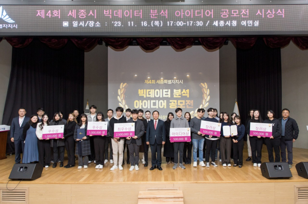 제4회 빅데이터 분석 아이디어 공모전 진행…6팀 선정·시상 단체사진