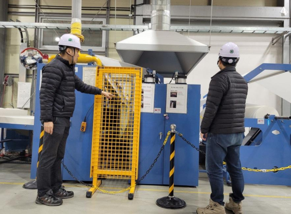 무지개복지공장 핸드타월 생산설비 안전펜스 설치