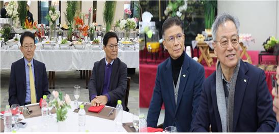 하석주 한국건설경영협회 직전 회장(롯데건설 부회장), 서재환 금호건설 총괄사장, 안태원 서호건설 대표, 강신권 꾸미지오건설 대표