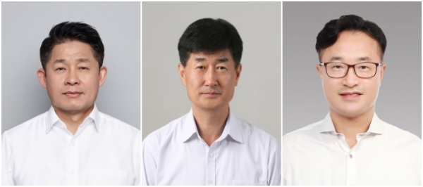 (왼쪽부터)한국타이어앤테크놀로지,이수일 부회장, 김현철 부사장, 김학주 부사장