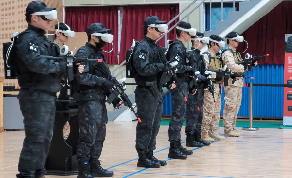 5G 군사훈련시스템 활용 훈련 모습