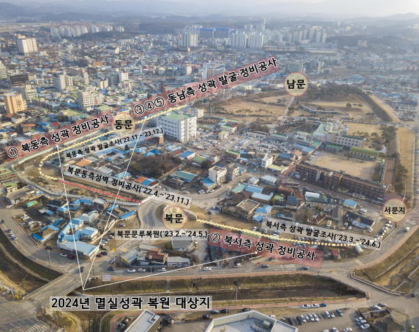 홍주읍성 복원정비 위치도