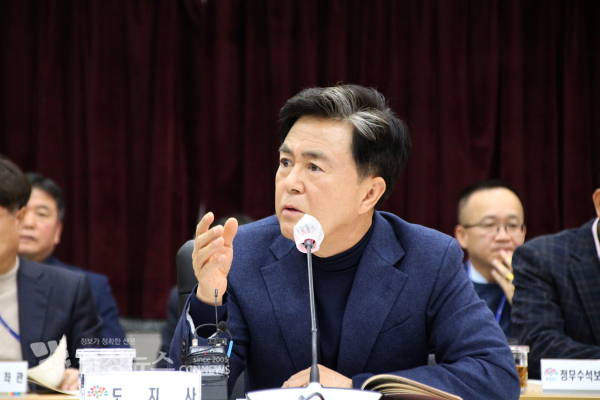 김태흠 충남지사는 “올해 도정방향을 성화약진으로 정한 만큼 그동안의 성과를 토대로 더 큰 도약이 필요하다”고 강조했다/사진 권상재 기자<br>