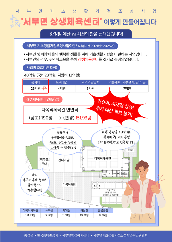 홍성군 서부면 상생체육센터 홍보포스터