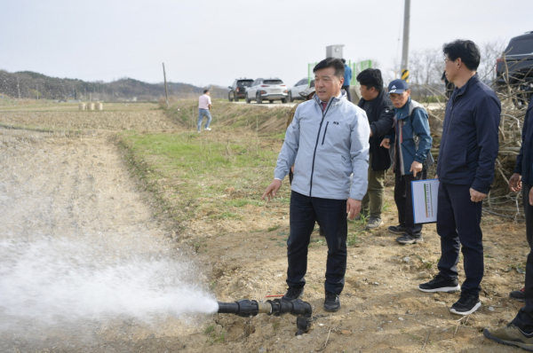 영농기 농업용수 공급 현장점검 모습