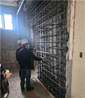 내진 보강 공사 모습