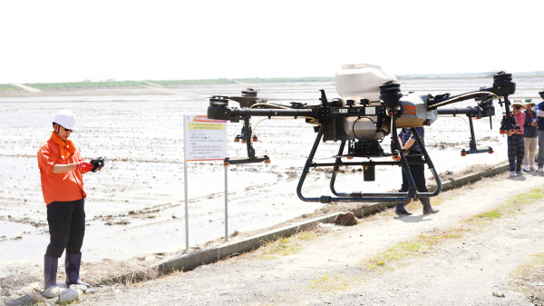고북면 신정리 일원에서 23일 개최된 ‘2024년 벼 직파재배 연시회’