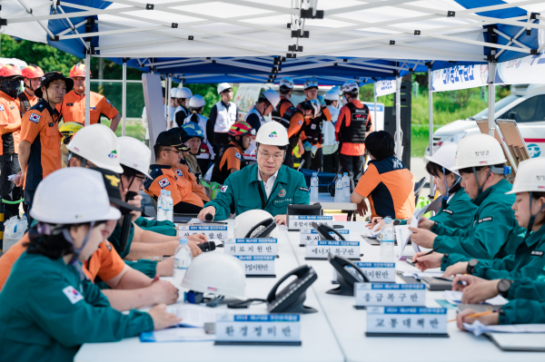 풍수해재난 대응 2024년 안전한국훈련 현장훈려 진행 모습
