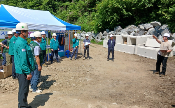 계룡면 화은리 일원 산사태 복구 현장에 대한 집중 안전 합동점검