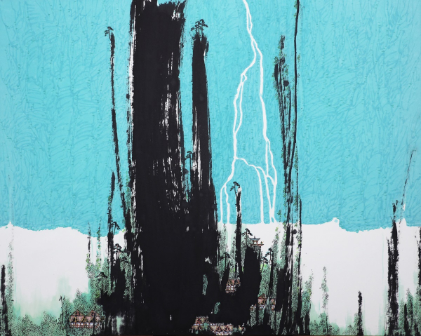 정황래, 산수여행24-15, 73x91㎝, 선지에 수묵담채, 2024.