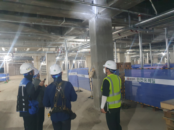 갑천2 트리풀시티 엘리프 건설현장 안전점검 모습