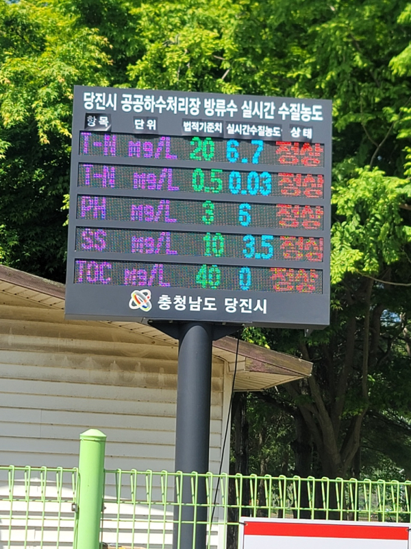하수처리장 방류 수질 실시간 공개 전광판