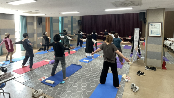 서산시보건소 대회의실에서 4월부터 진행된 한방 기공체조 교실