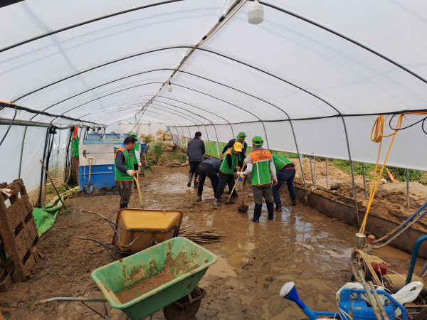 자율방재단 수해복구 봉사활동 모습