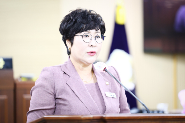 청양군의회 정혜선 의원 5분발언 모습