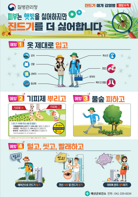 진드기 매개 감염병 예방수칙 포스터