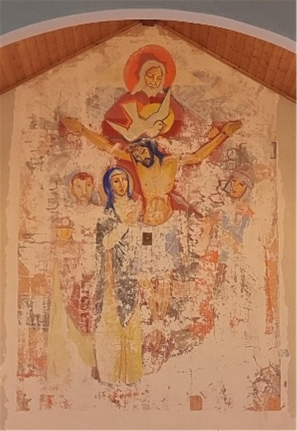 삽교성당 복원 제단화 모습(발견모습)